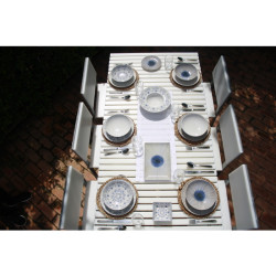MACETA REDONDA 8,7 LITROS RATO CON CUBILETE PARA PLANTAR EN COLOR BLANCO