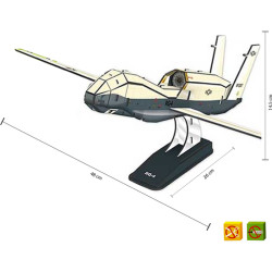 PUZZLE 3D DRON-AVIÓN NO PILOTADO - TAMAÑO MONTADO: 26CM X 48CM X 14.5CM